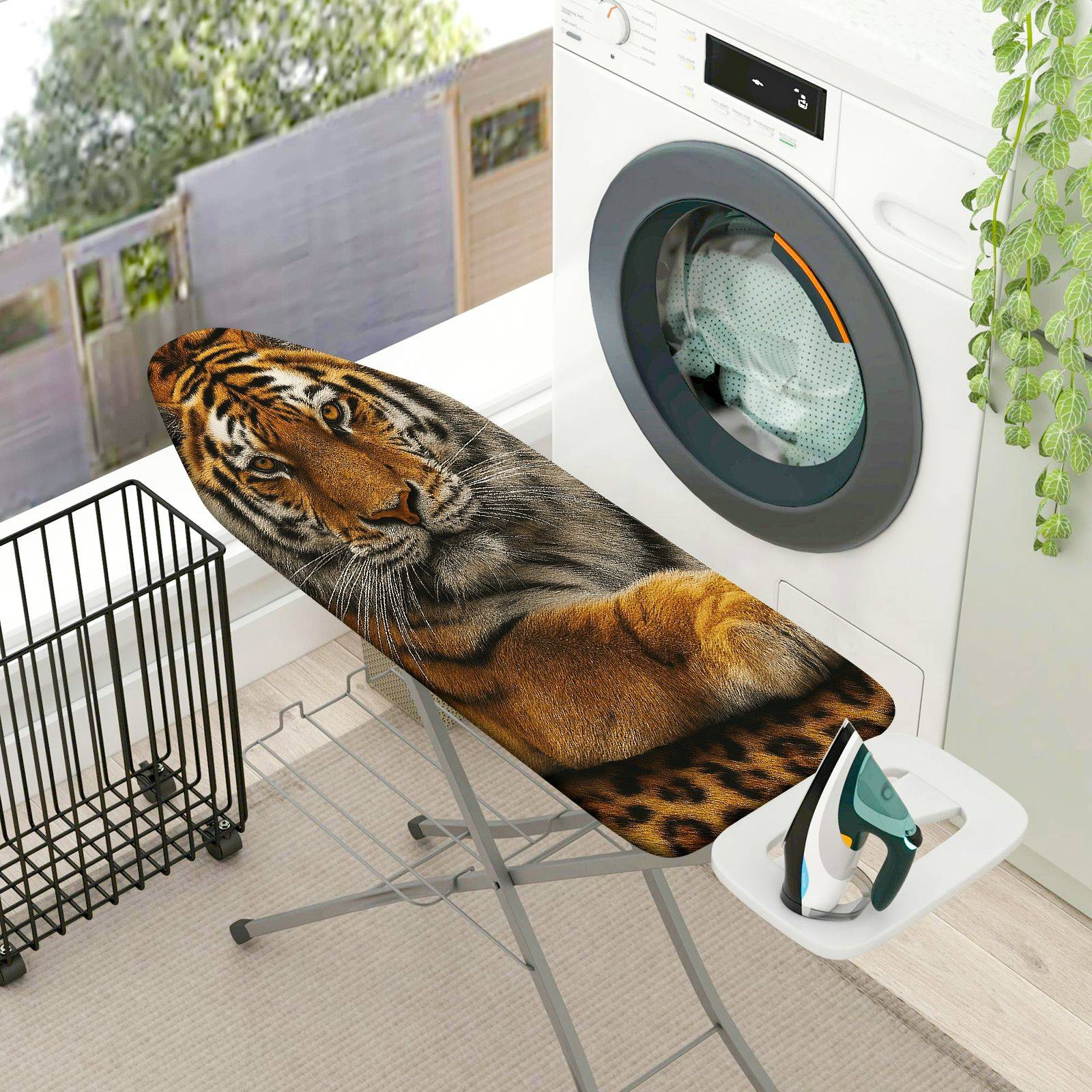 1-Piece Tiger Animal Print Jungle  Ironing Board Cover, Universal Size, Without Board