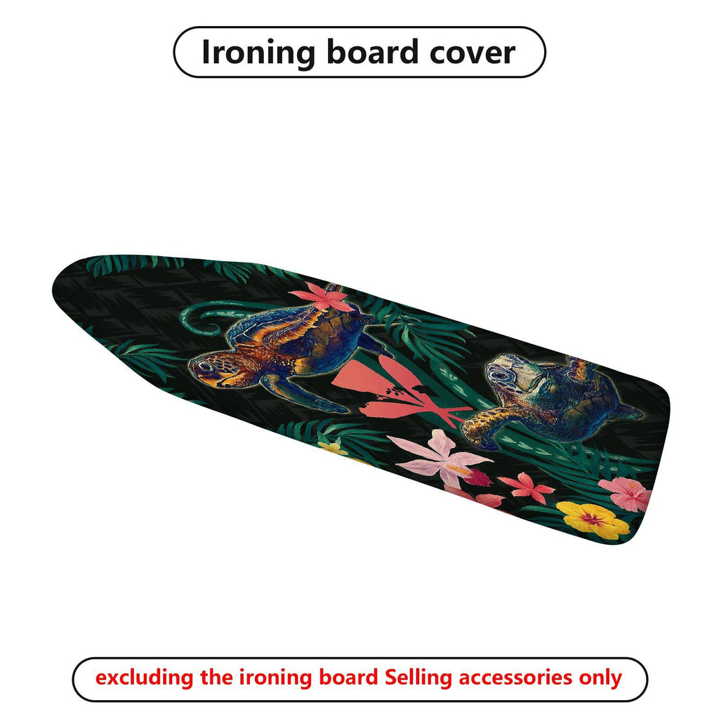 1-Piece Floral Turtle Ocean  Ironing Board Cover, Universal Size, Without Board
