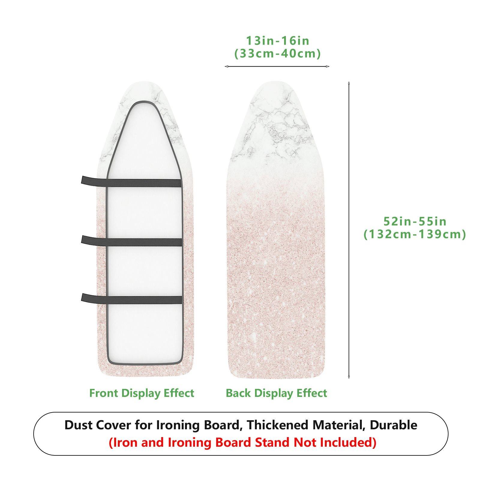 1-Piece Marble Pattern Elegant Design Pink  Ironing Board Cover, Universal Size, Without Board