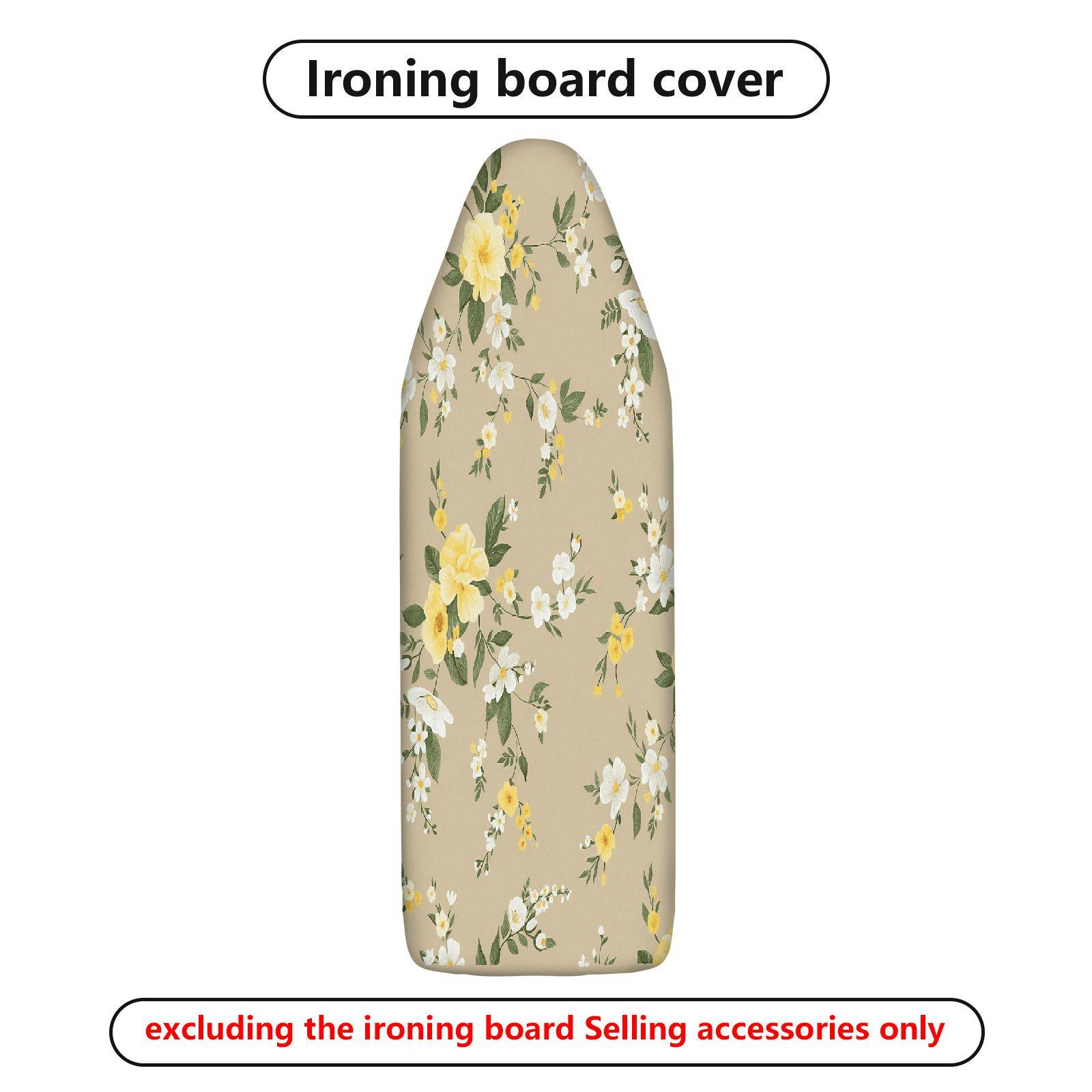1-Piece Floral Pattern Beige Yellow Flower  Ironing Board Cover, Universal Size, Without Board
