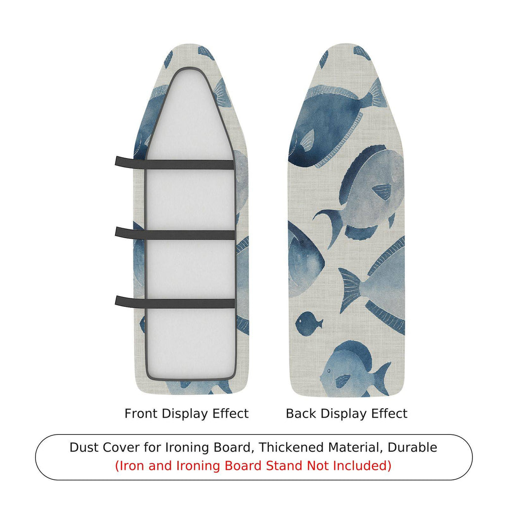 1-Piece Fish Ocean Blue  Ironing Board Cover, Universal Size, Without Board