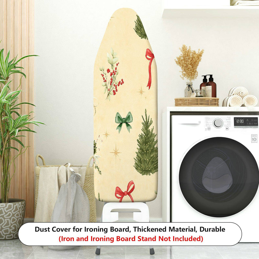 1-Piece Christmas Tree Holly Ribbon  Ironing Board Cover, Universal Size, Without Board