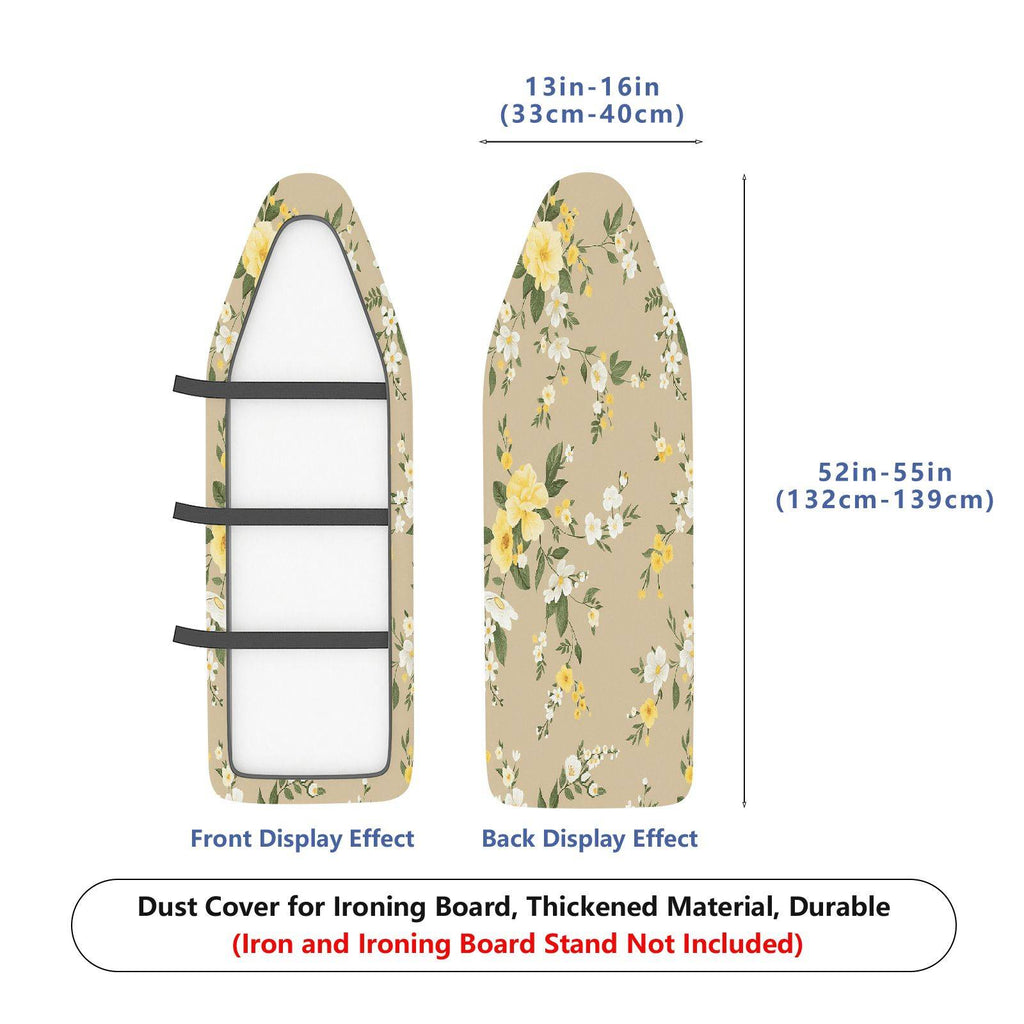 1-Piece Floral Pattern Beige Yellow Flower  Ironing Board Cover, Universal Size, Without Board