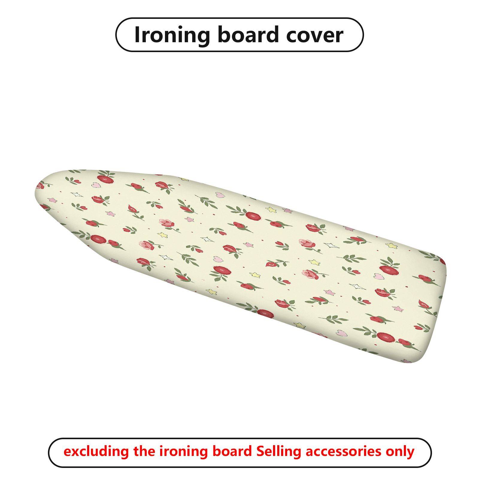 1-Piece Floral Red Pink Green  Ironing Board Cover, Universal Size, Without Board