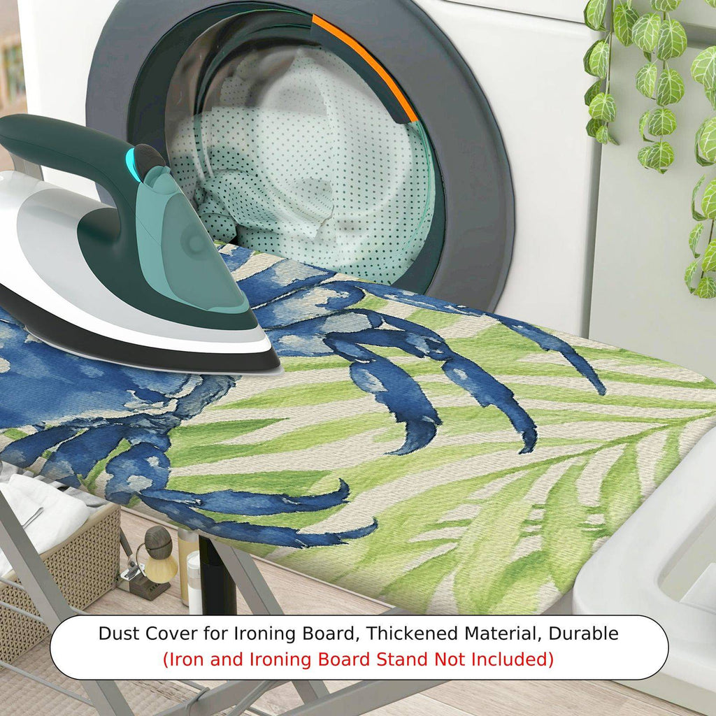 1-Piece Blue Crab Leaves Ocean  Ironing Board Cover, Universal Size, Without Board