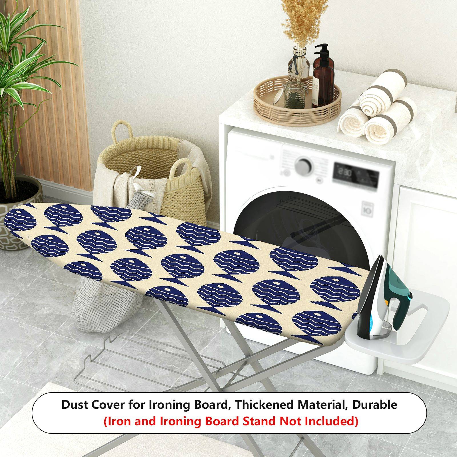 1-Piece Fish Pattern Ocean Nautical  Ironing Board Cover, Universal Size, Without Board