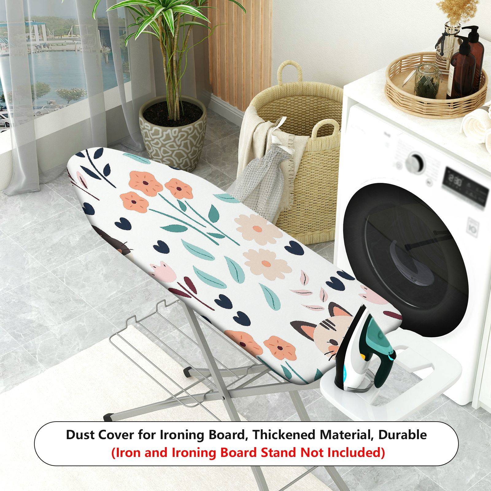 1-Piece Floral Animal Heart  Ironing Board Cover, Universal Size, Without Board