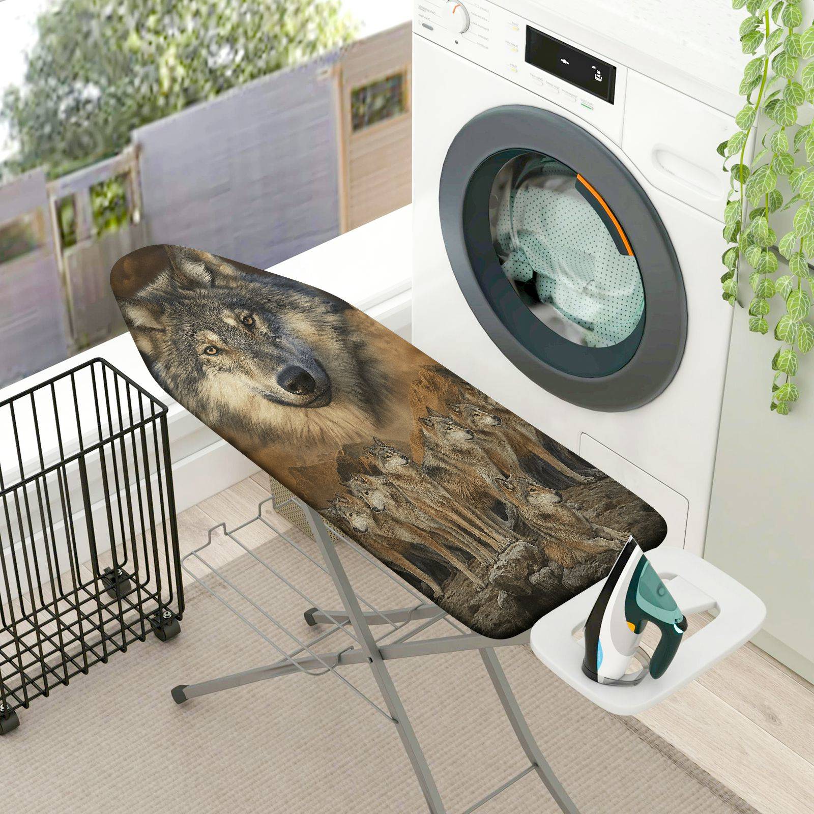 1-Piece Wolf Animal Nature  Ironing Board Cover, Universal Size, Without Board