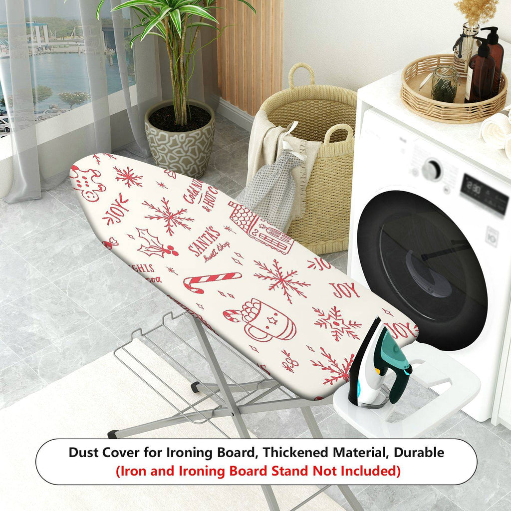 1-Piece Christmas Snowflake Candy Cane  Ironing Board Cover, Universal Size, Without Board