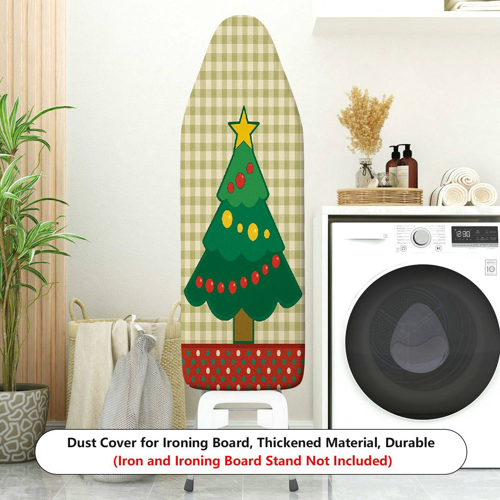 1-Piece Christmas Tree Festive Plaid  Ironing Board Cover, Universal Size, Without Board