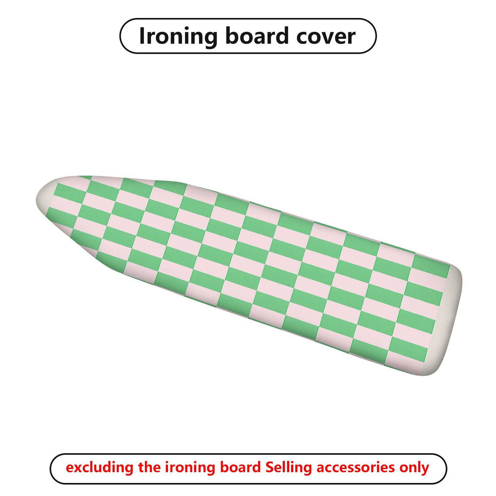 1-Piece Checkerboard Pattern Green Pink  Ironing Board Cover, Universal Size, Without Board