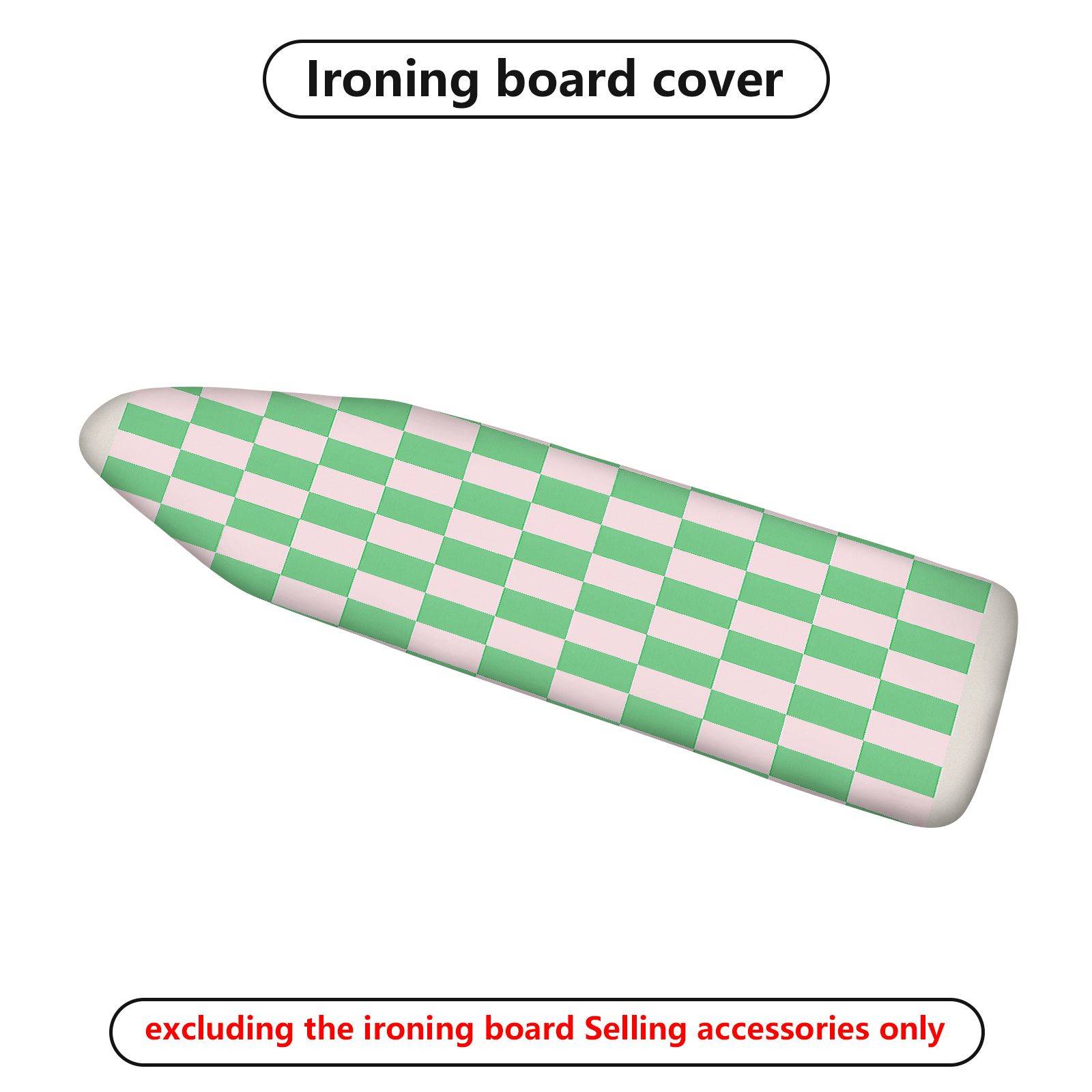 1-Piece Checkerboard Pattern Green Pink  Ironing Board Cover, Universal Size, Without Board