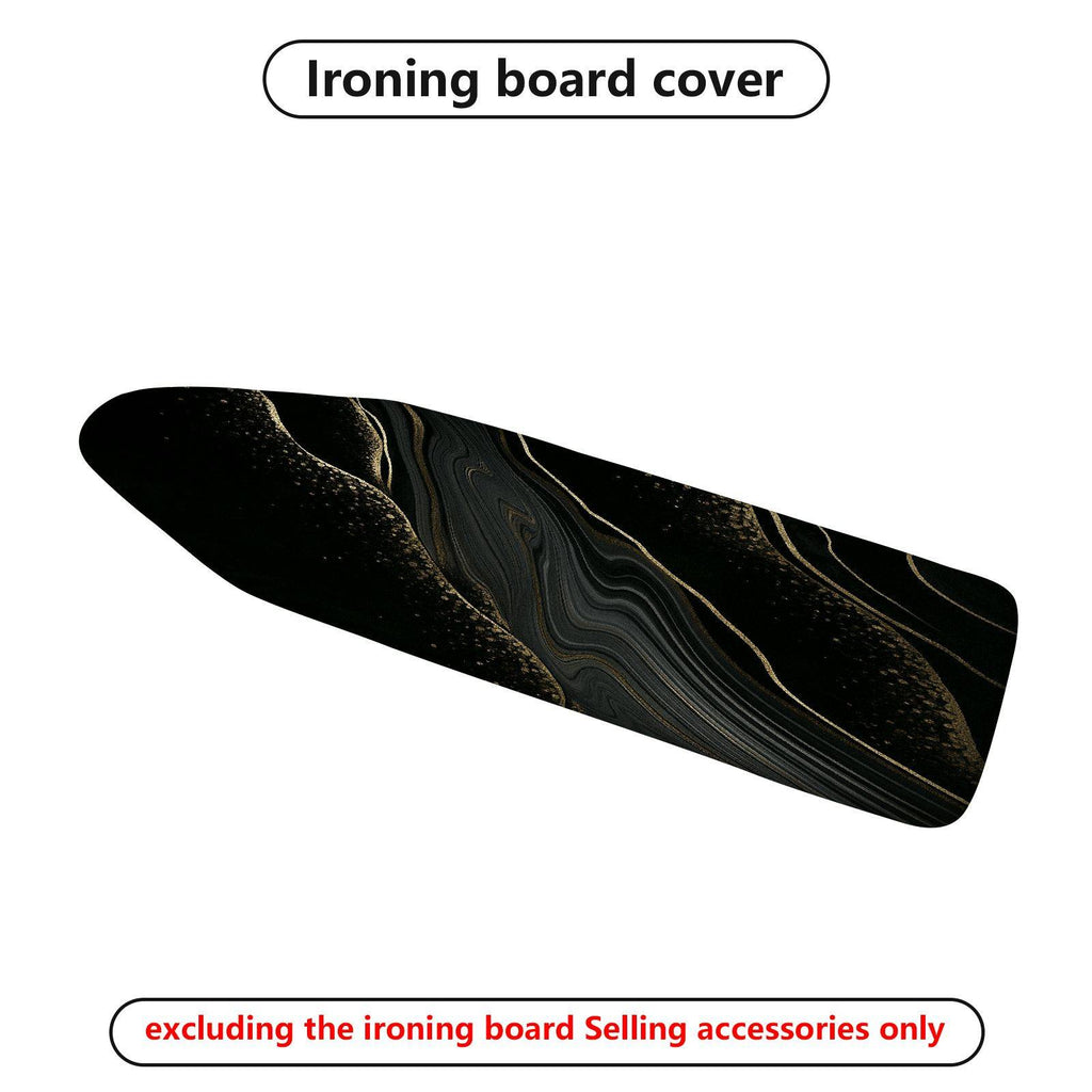 1-Piece Black Gold Pattern Abstract Elegant  Ironing Board Cover, Universal Size, Without Board
