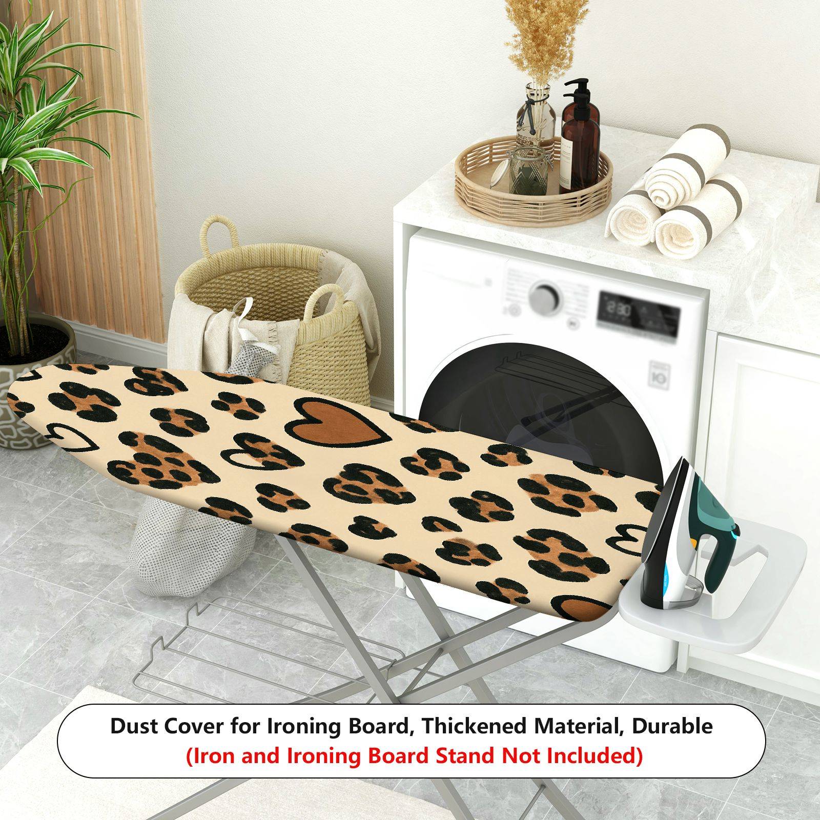 1-Piece Leopard Heart Pattern Animal Print  Ironing Board Cover, Universal Size, Without Board