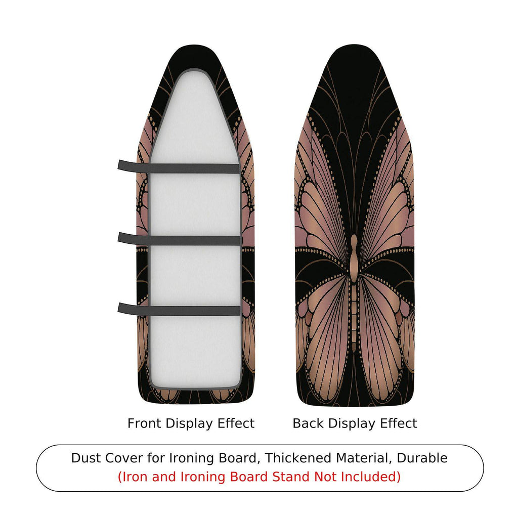 1-Piece Butterfly Black Pink Floral  Ironing Board Cover, Universal Size, Without Board