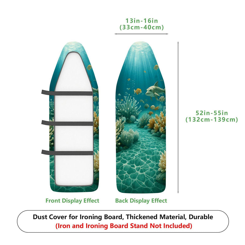 1-Piece Ocean Coral Fish  Ironing Board Cover, Universal Size, Without Board
