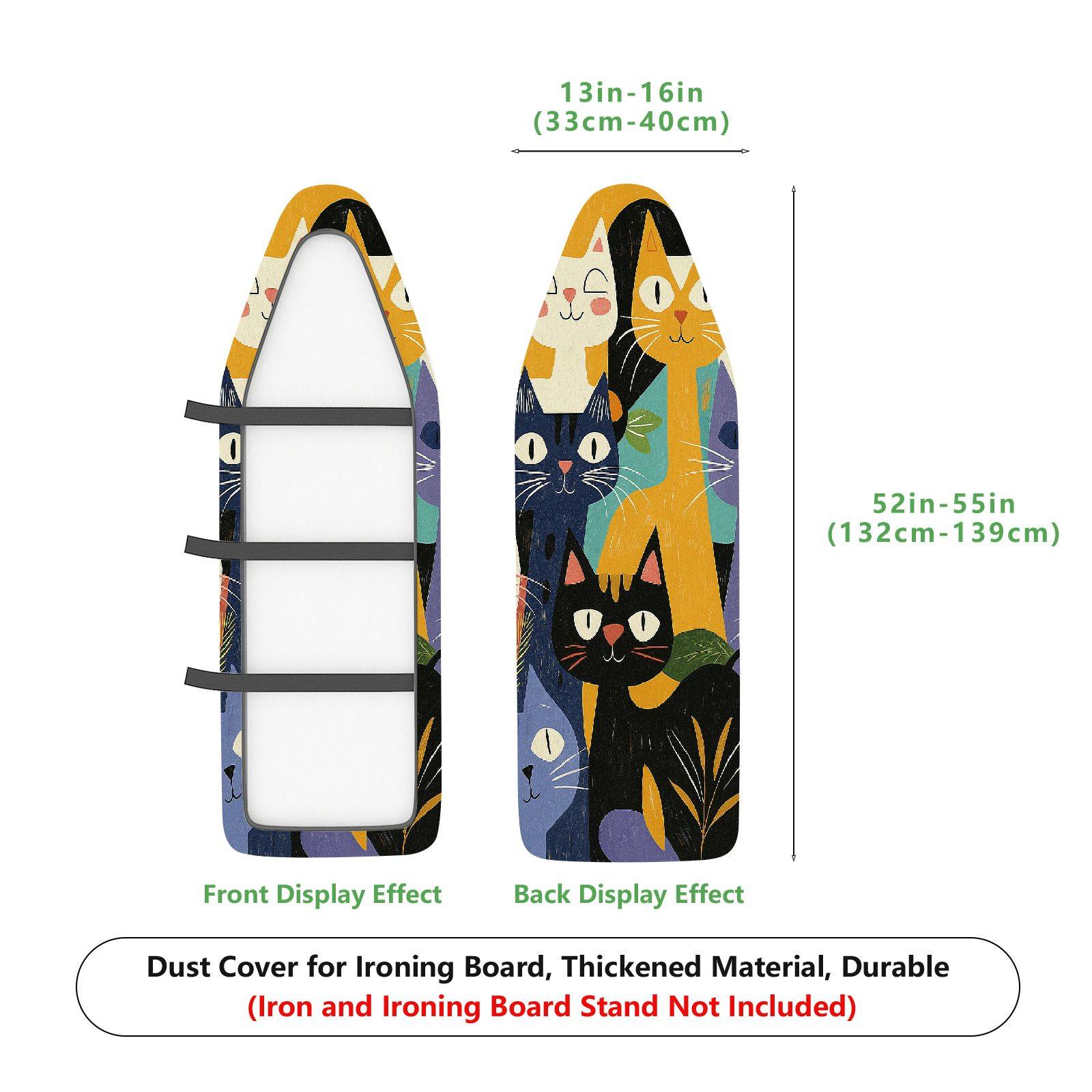1-Piece colorful abstract cat pattern  Ironing Board Cover, Universal Size, Without Board