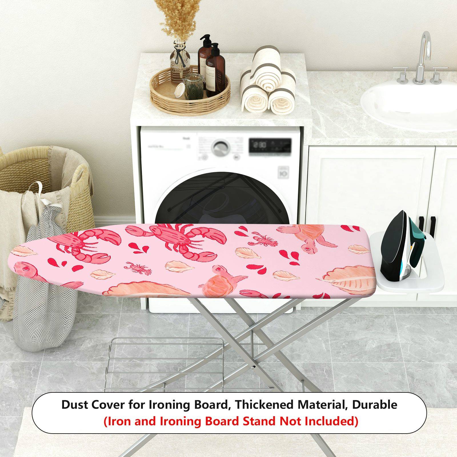 1-Piece Seafood Animal Leaf  Ironing Board Cover, Universal Size, Without Board