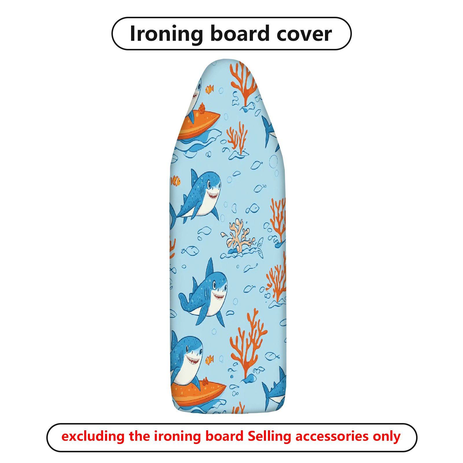 1-Piece Shark Coral Ocean  Ironing Board Cover, Universal Size, Without Board