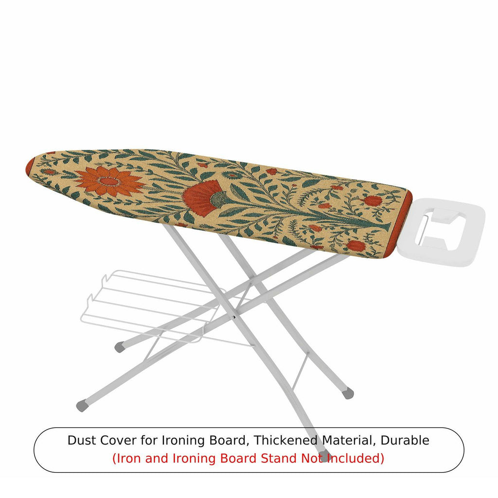 1-Piece Floral Pattern Green Beige  Ironing Board Cover, Universal Size, Without Board