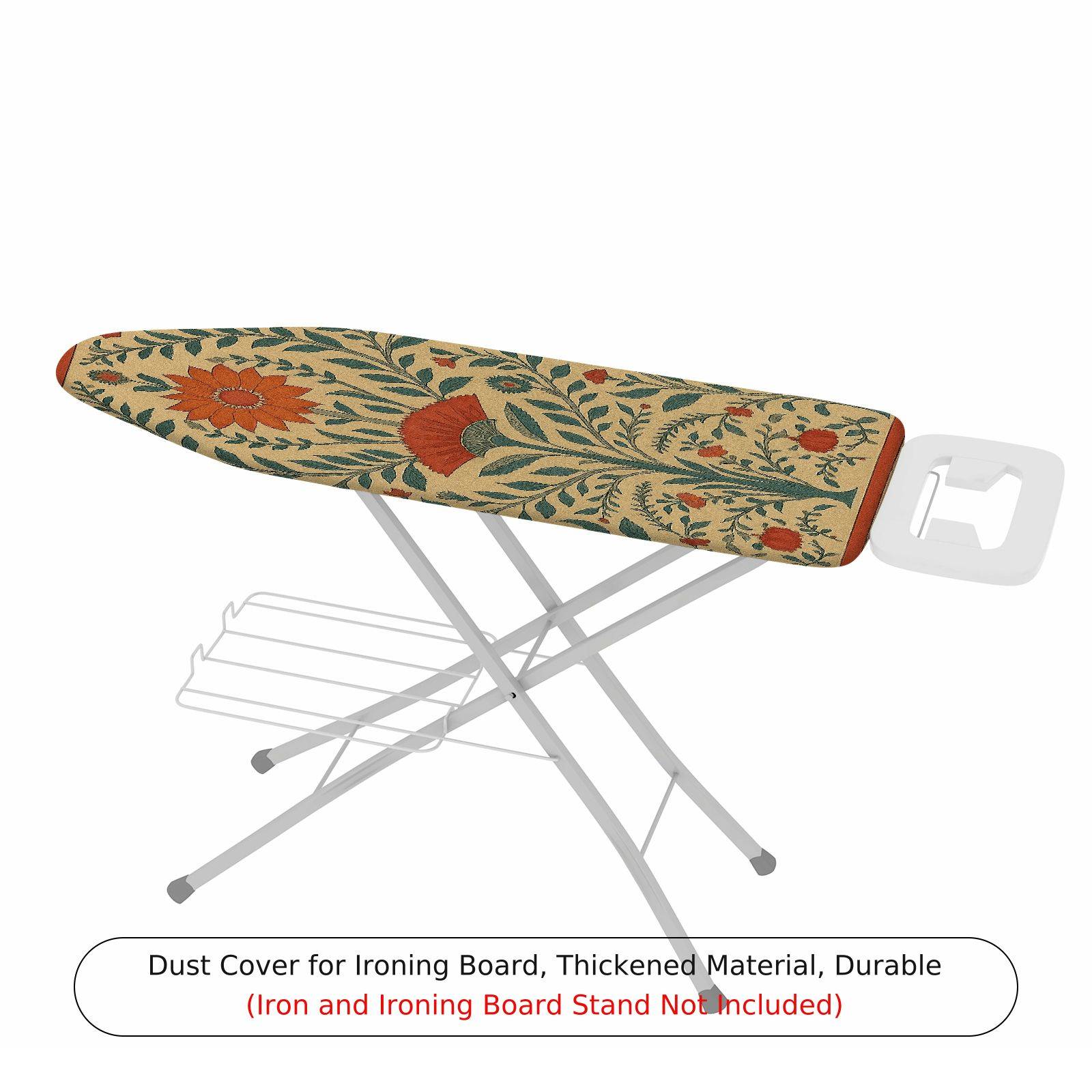 1-Piece Floral Pattern Green Beige  Ironing Board Cover, Universal Size, Without Board