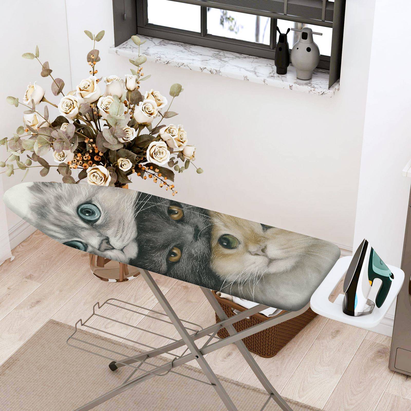 1-Piece Cat Animal Cute  Ironing Board Cover, Universal Size, Without Board