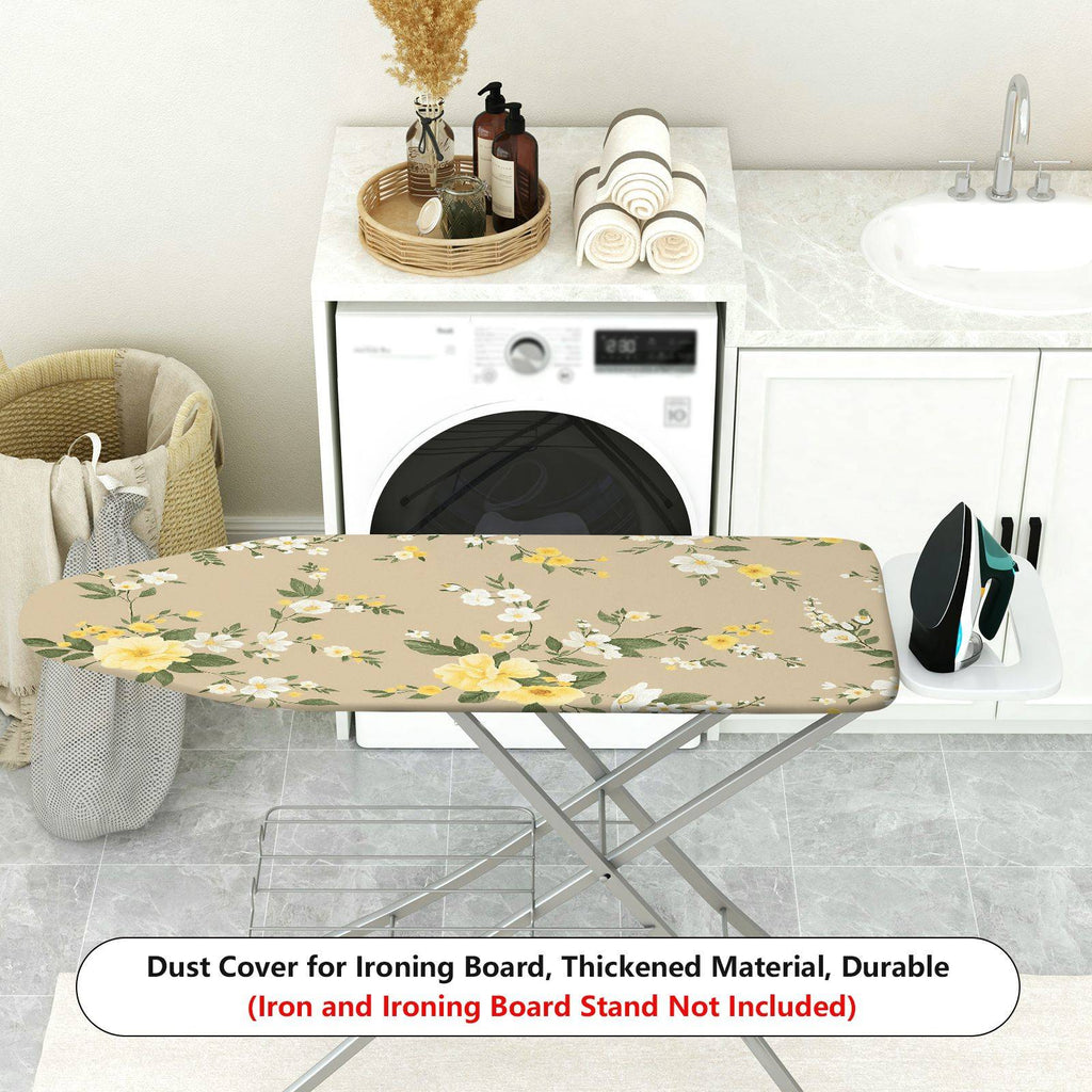 1-Piece Floral Pattern Beige Yellow Flower  Ironing Board Cover, Universal Size, Without Board