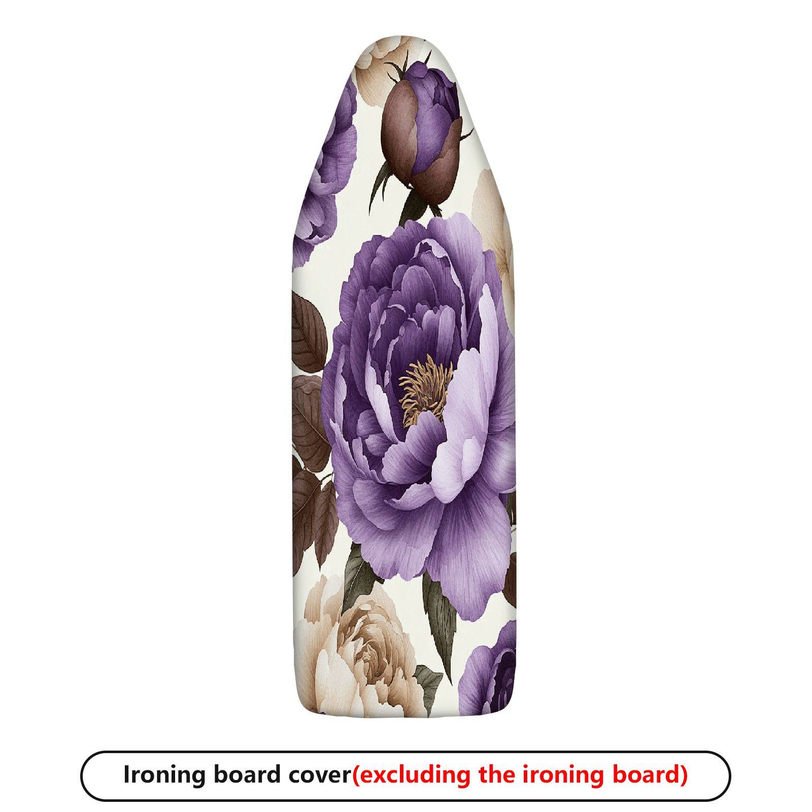 1-Piece Floral Purple Beige  Ironing Board Cover, Universal Size, Without Board