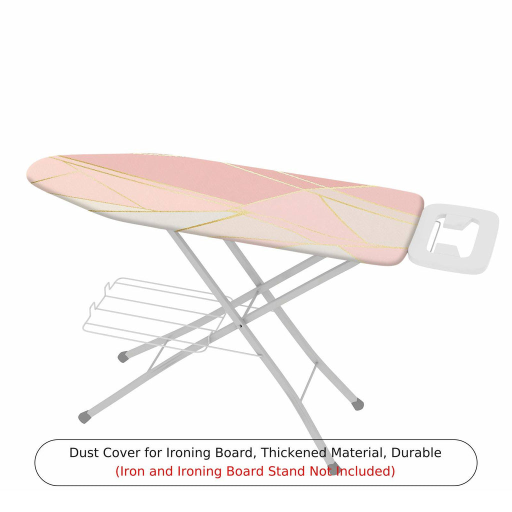 1-Piece Geometric Golden Pink Stripe  Ironing Board Cover, Universal Size, Without Board