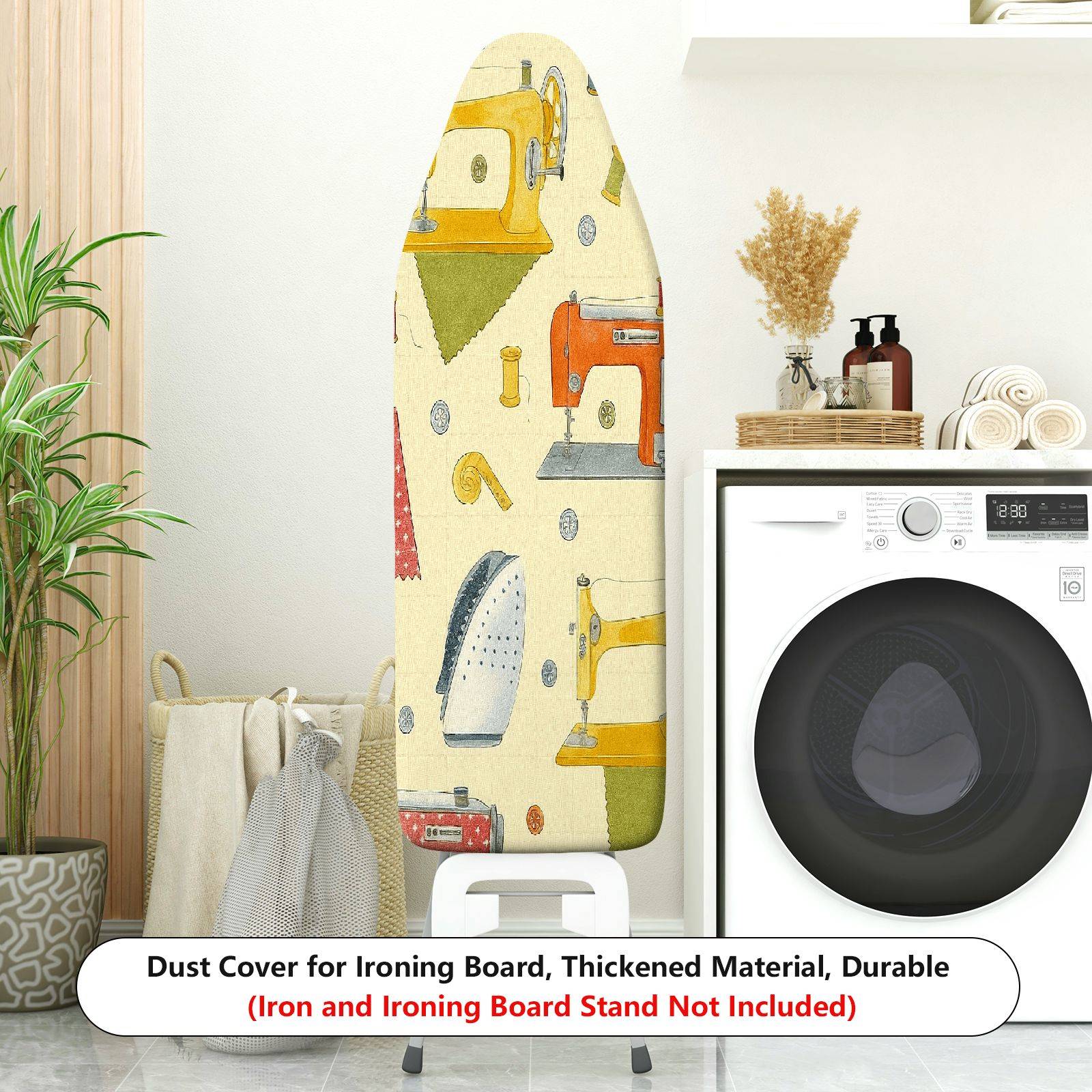 1-Piece Sewing Machine Retro Vintage  Ironing Board Cover, Universal Size, Without Board