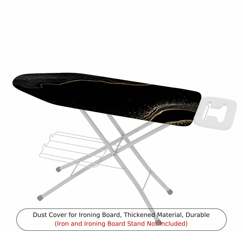 1-Piece Elegant Black Gold Abstract  Ironing Board Cover, Universal Size, Without Board