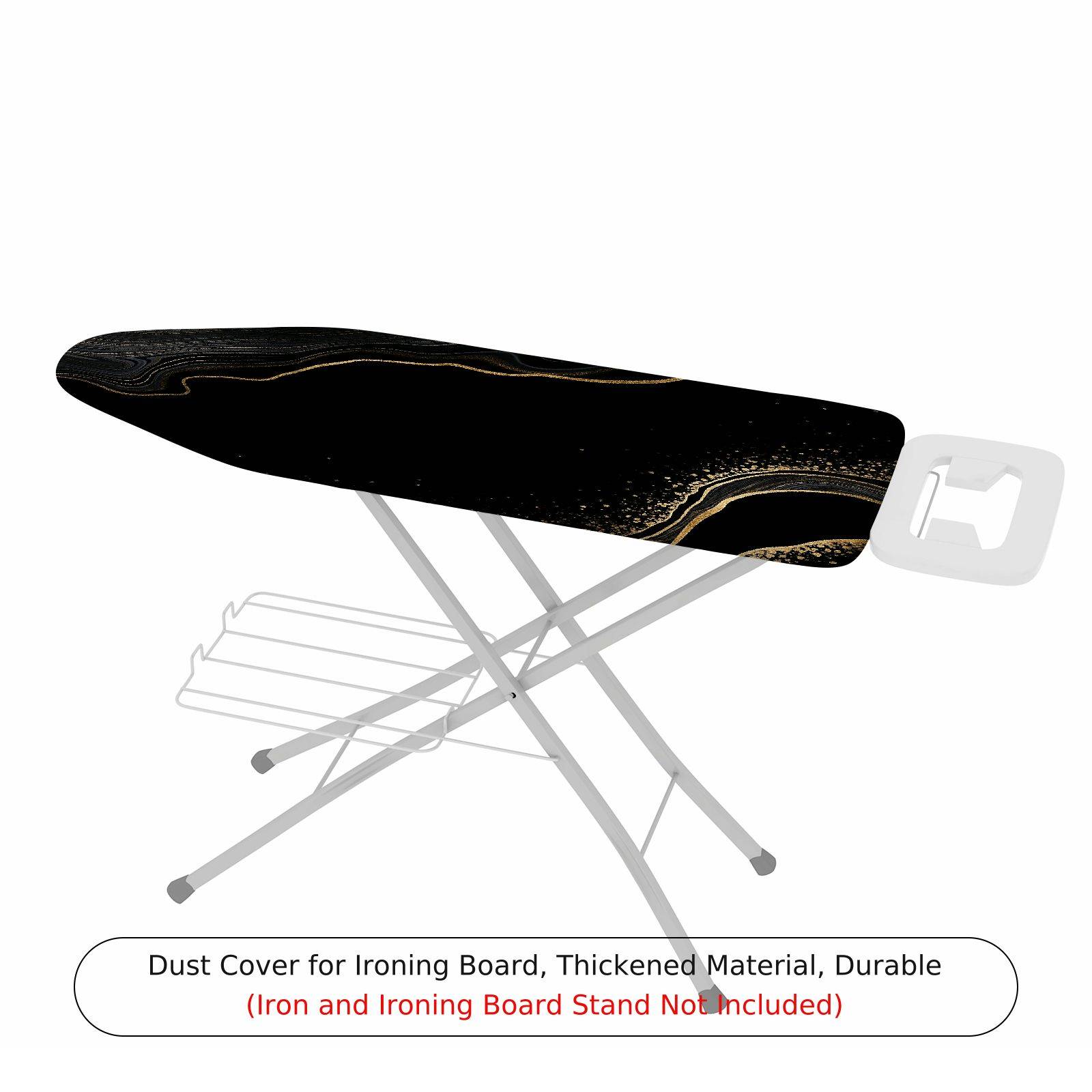 1-Piece Elegant Black Gold Abstract  Ironing Board Cover, Universal Size, Without Board