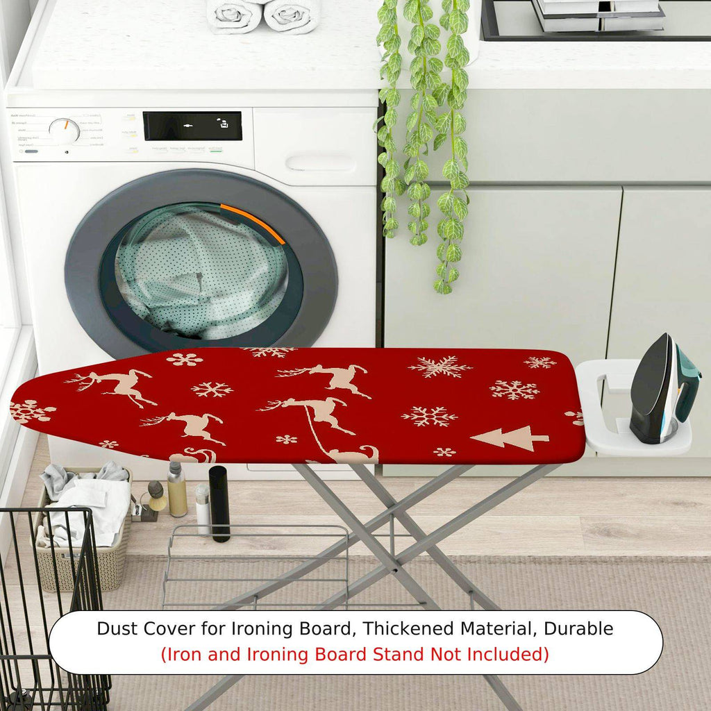 1-Piece Reindeer Snowflake Christmas  Ironing Board Cover, Universal Size, Without Board