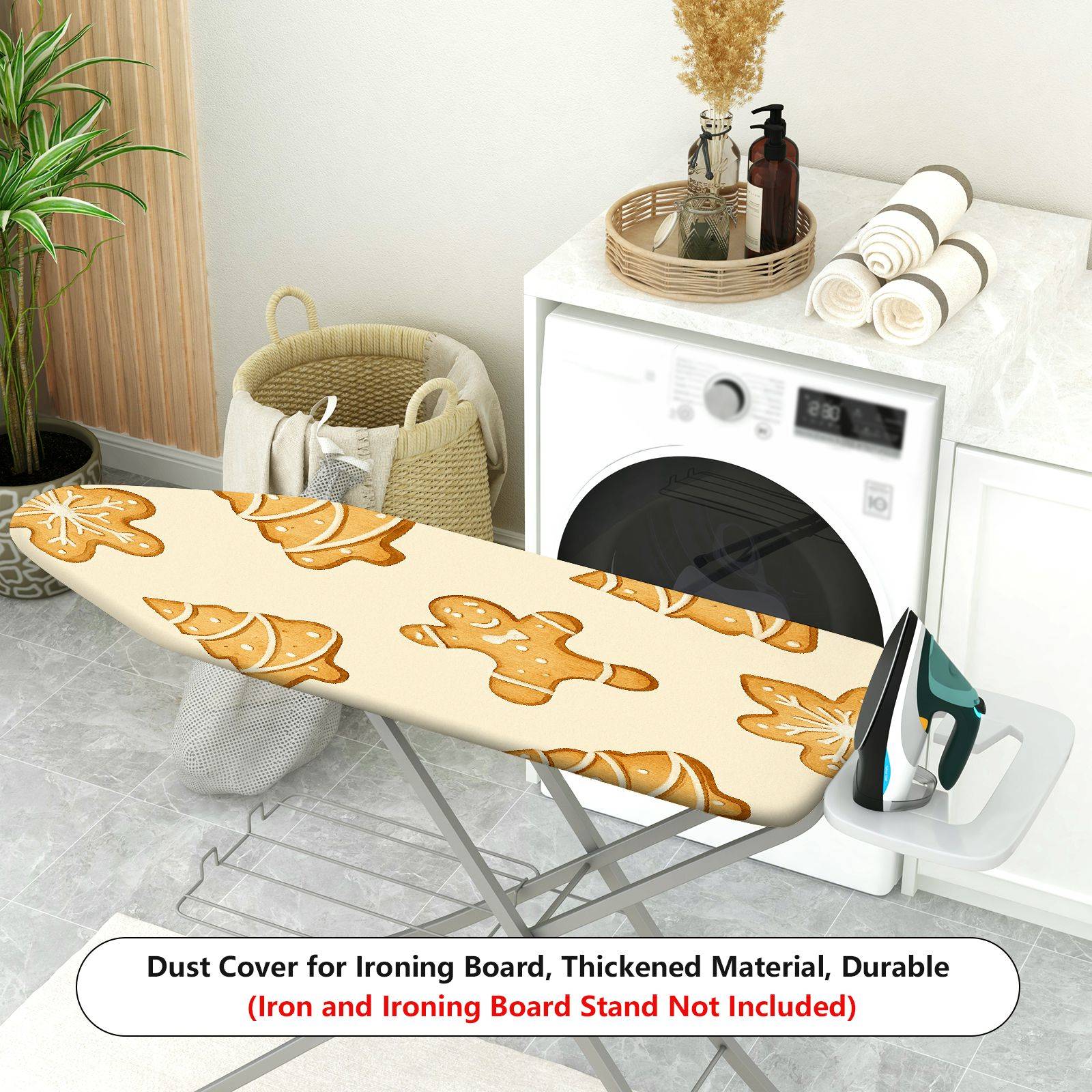 1-Piece Christmas Cookie Tree Gingerbread  Ironing Board Cover, Universal Size, Without Board