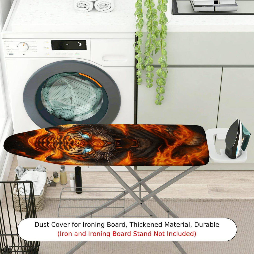 1-Piece Fire Tiger Animal Artistic  Ironing Board Cover, Universal Size, Without Board