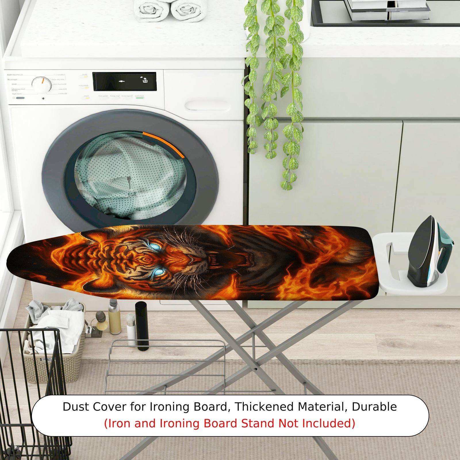 1-Piece Fire Tiger Animal Artistic  Ironing Board Cover, Universal Size, Without Board