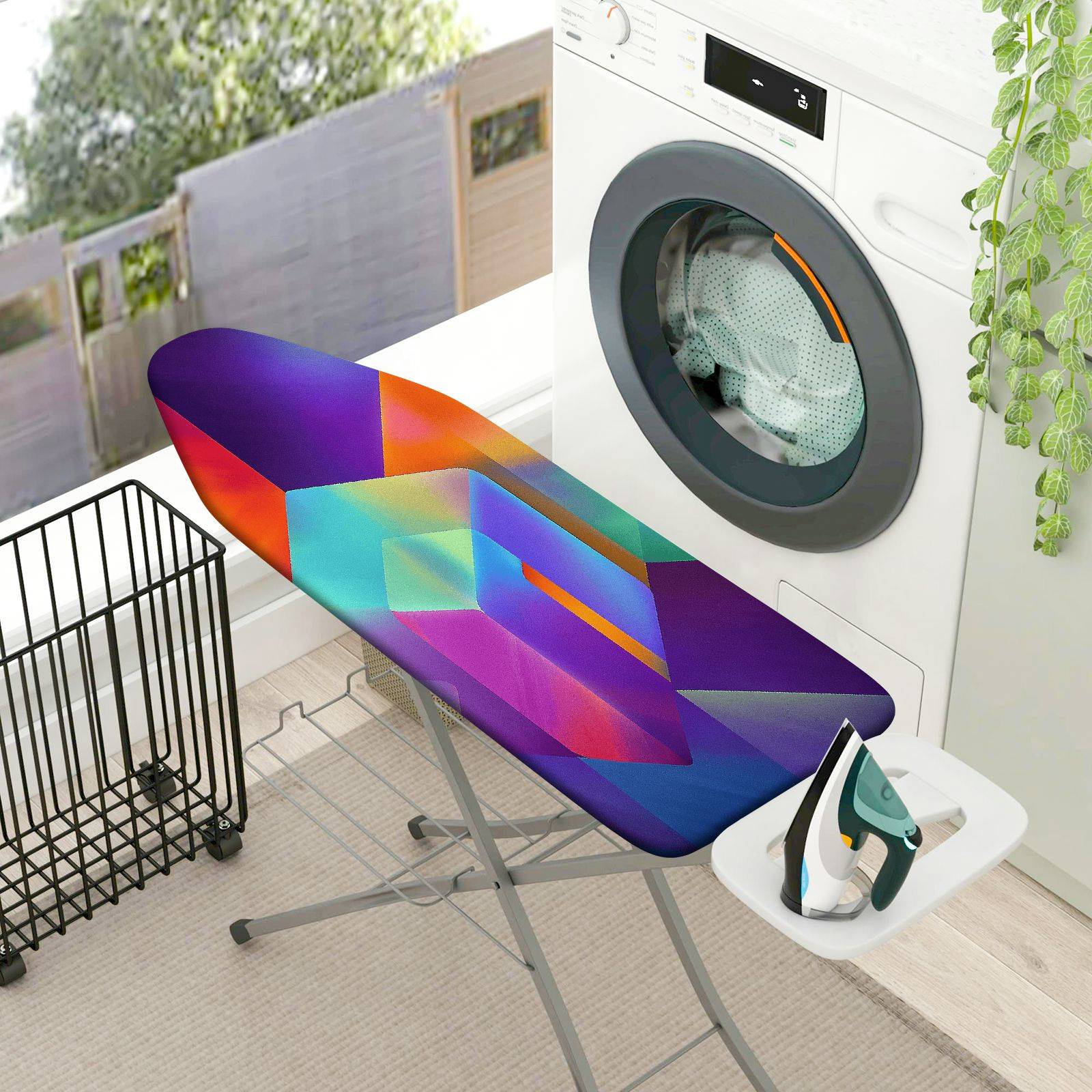 1-Piece Colorful Geometric Abstract  Ironing Board Cover, Universal Size, Without Board