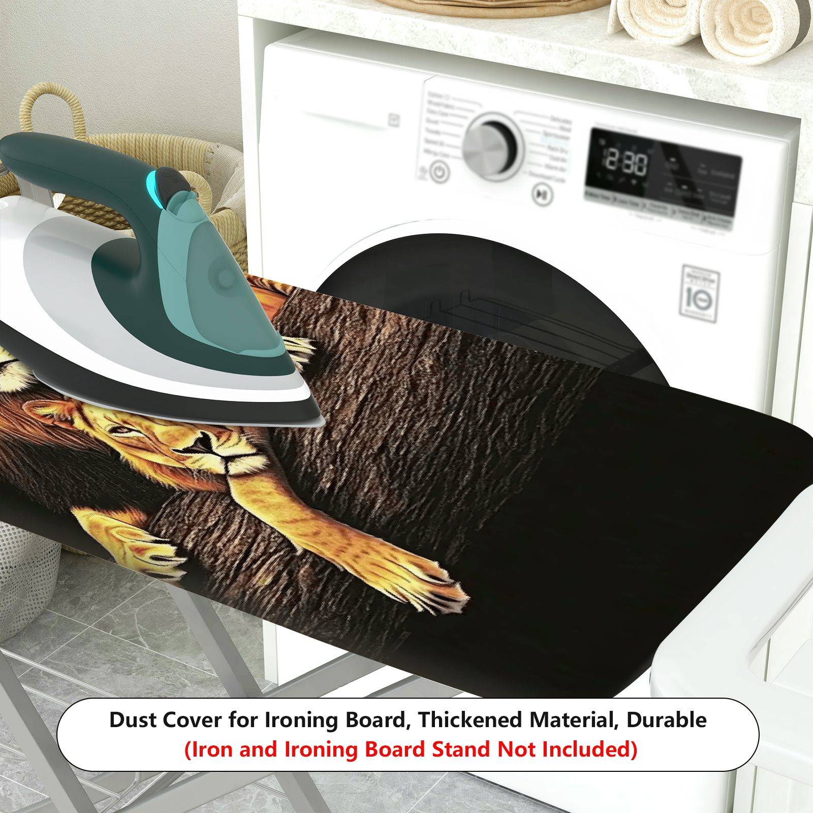 1-Piece Lion Family Animal Nature  Ironing Board Cover, Universal Size, Without Board