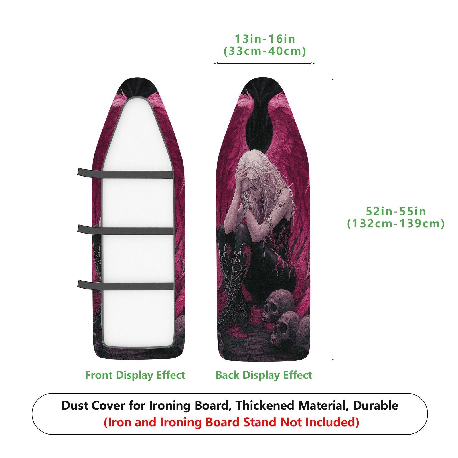 1-Piece Angel Skull Dark  Ironing Board Cover, Universal Size, Without Board
