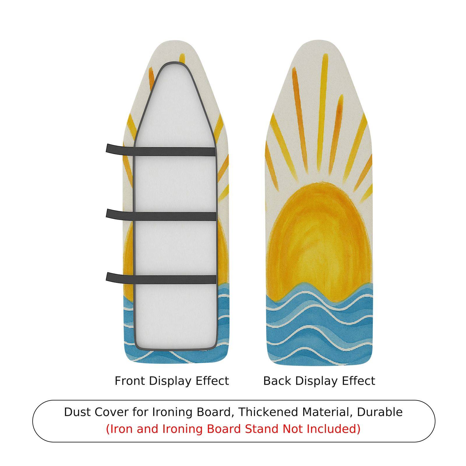 1-Piece Sunshine Ocean Waves  Ironing Board Cover, Universal Size, Without Board