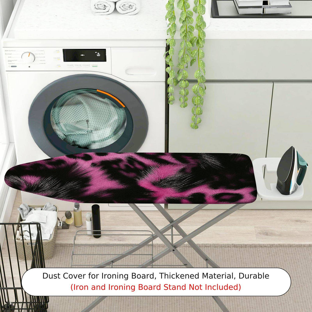 1-Piece Pink Black Leopard Pattern  Ironing Board Cover, Universal Size, Without Board