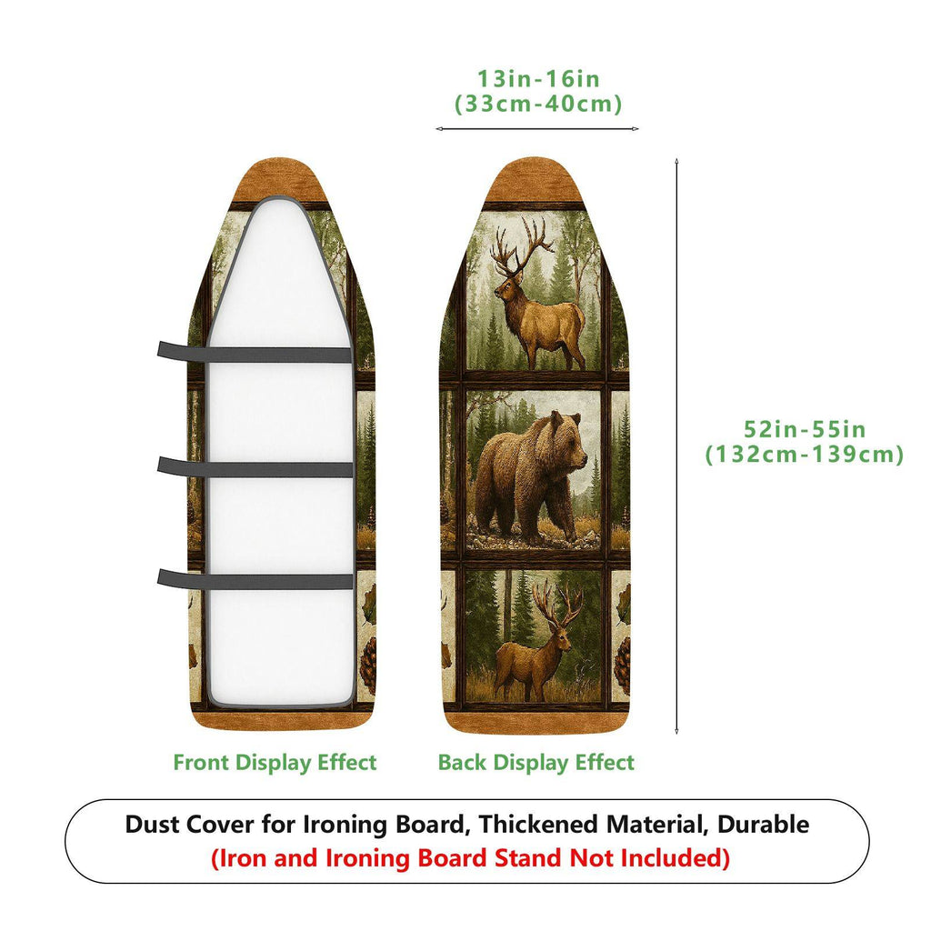1-Piece Wildlife Forest Animal Rustic  Ironing Board Cover, Universal Size, Without Board