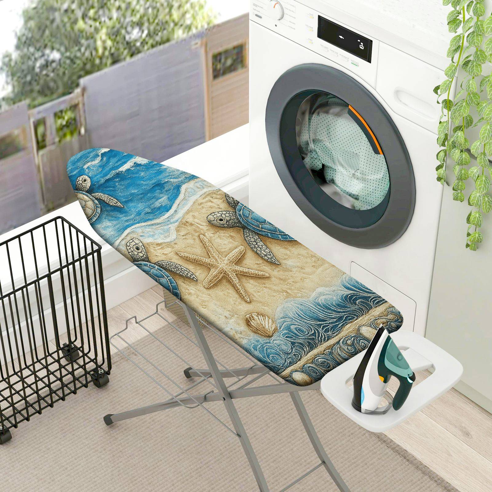 1-Piece Beach Turtle Ocean  Ironing Board Cover, Universal Size, Without Board