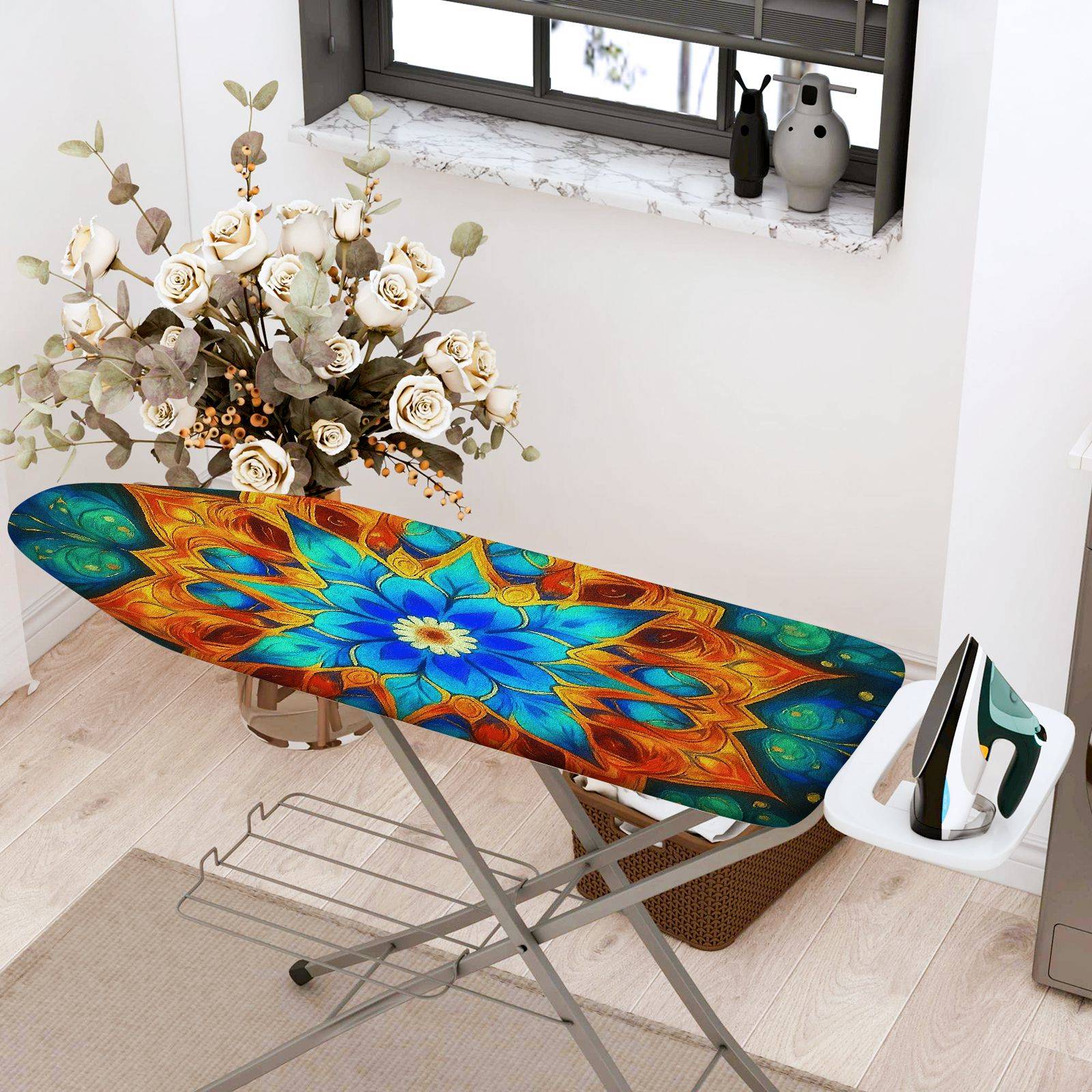 1-Piece Floral Abstract Bohemian  Ironing Board Cover, Universal Size, Without Board