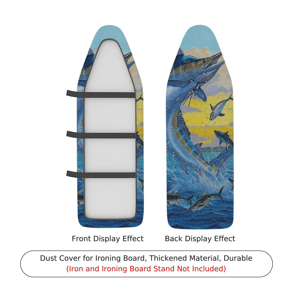 1-Piece Fish Ocean Blue  Ironing Board Cover, Universal Size, Without Board