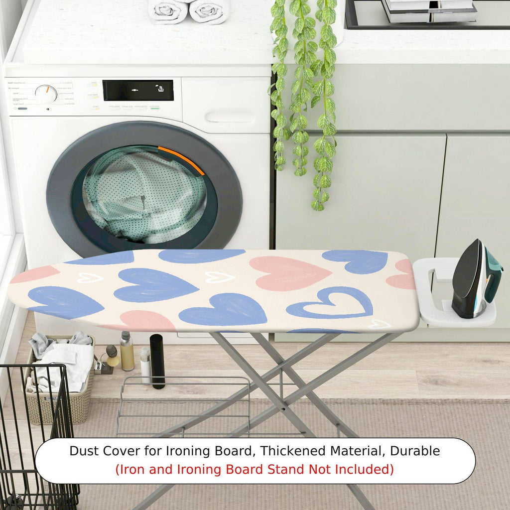 1-Piece Heart Pattern Pastel Pink Blue  Ironing Board Cover, Universal Size, Without Board