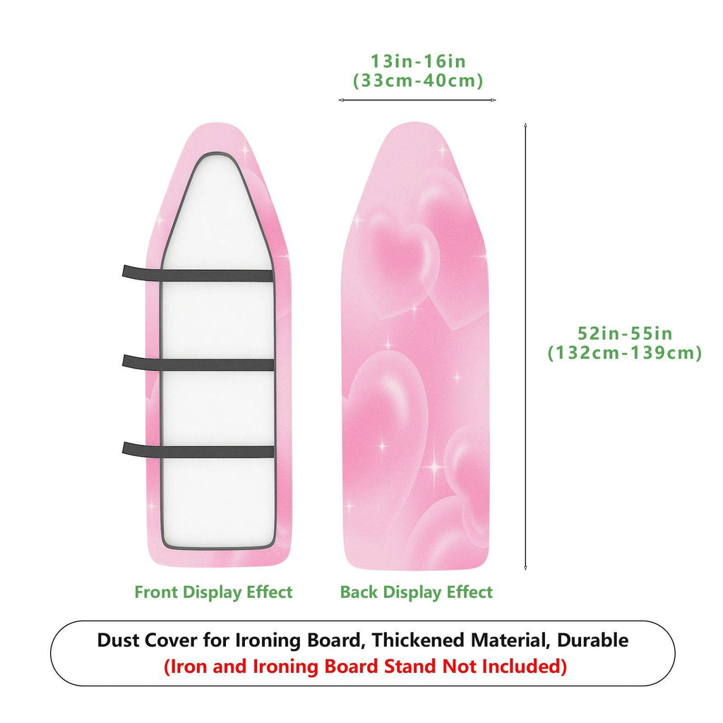 1-Piece Pink Heart Sparkle Romantic  Ironing Board Cover, Universal Size, Without Board