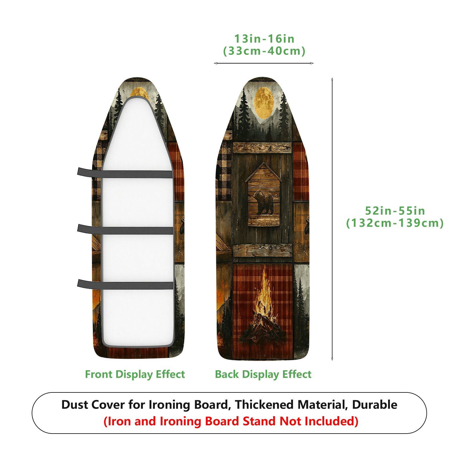 1-Piece Rustic Woodland Abstract  Ironing Board Cover, Universal Size, Without Board