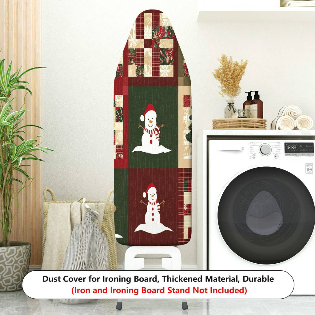 1-Piece Snowman Christmas Patchwork  Ironing Board Cover, Universal Size, Without Board