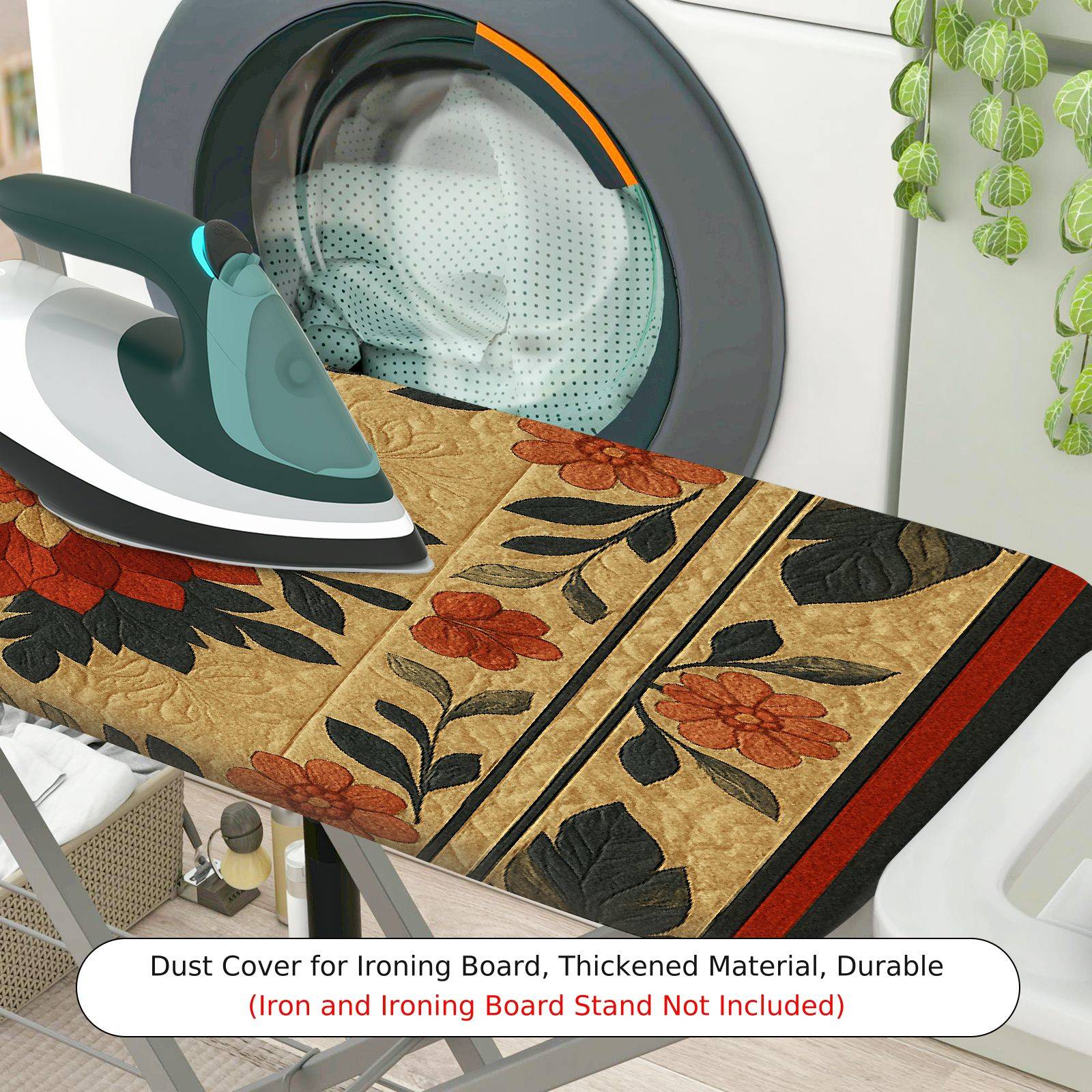 1-Piece Floral Retro Geometric  Ironing Board Cover, Universal Size, Without Board